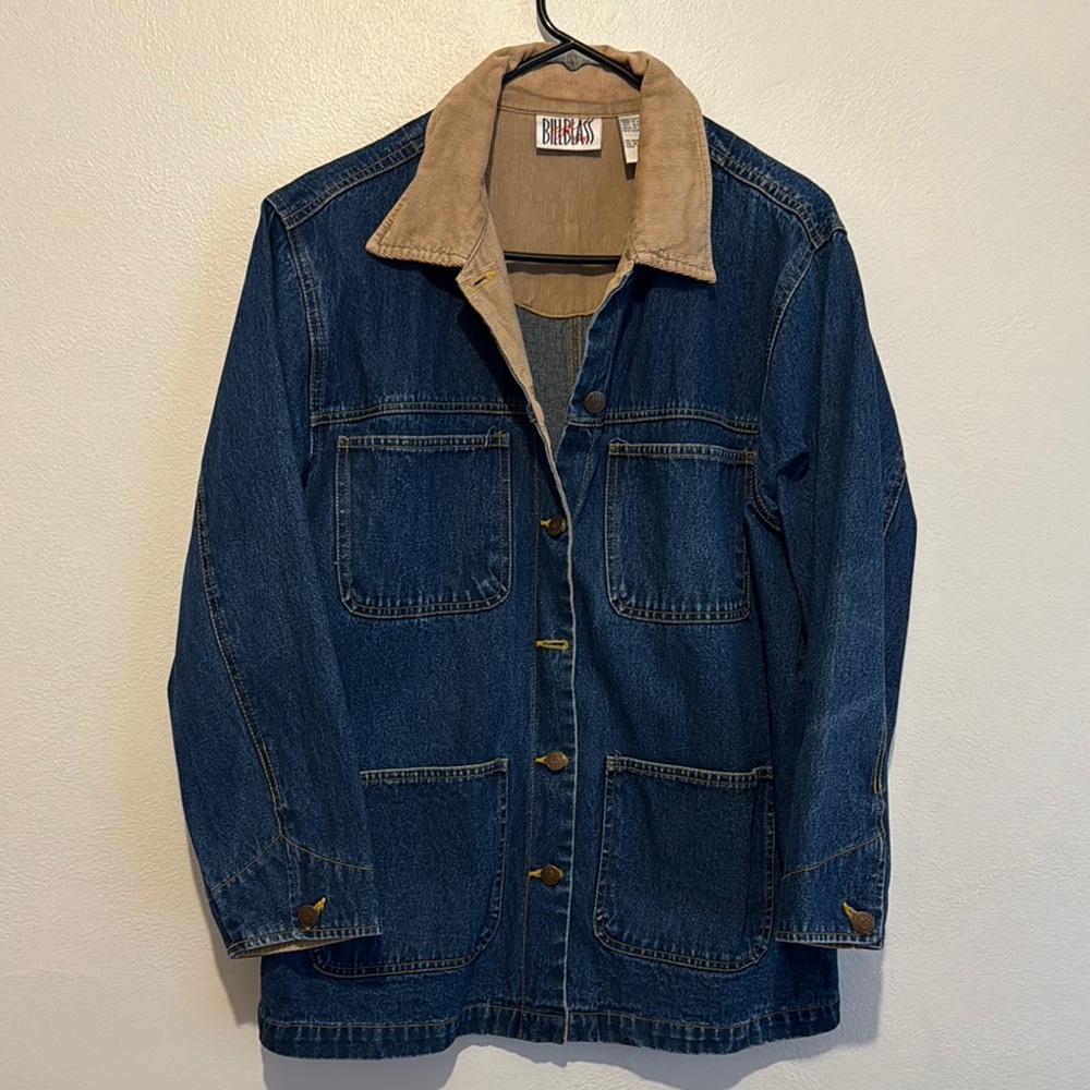 Bill Blass Blue and Tan Utility Jacket